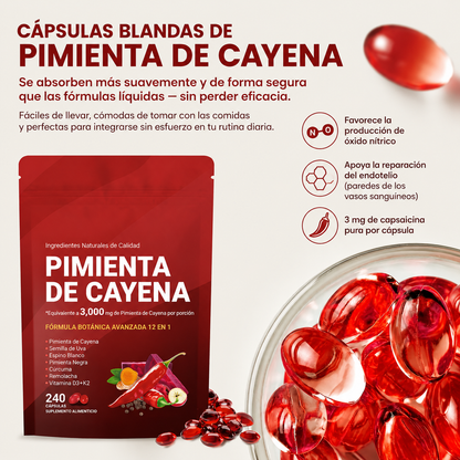 Cápsulas de Cayena con Capsaicina 3 mg