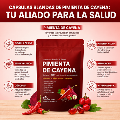 Cápsulas de Cayena con Capsaicina 3 mg